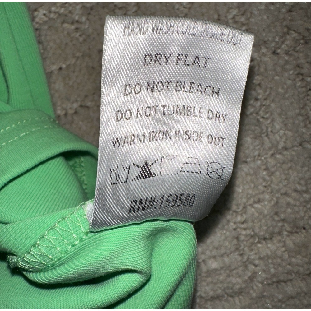 Pink Lily Mint Green Round Neck Casual Cotton Dress Cap Sleeve Size S Tie Waist - Picture 4 of 7
